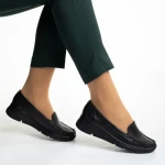 Дамски мокасини  черни  от естествена кожа Zofia