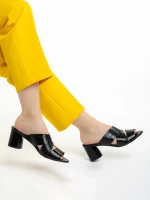 Дамски  чехли  Marco черни  от естествена кожа Mohana