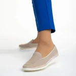 Дамски обувки бежови от велур  Kamala