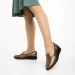 Дамски обувки златисти   от естествена кожа Kamala