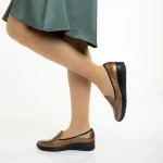 Дамски обувки златисти   от естествена кожа Kamala