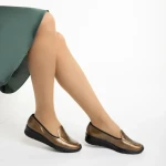 Дамски обувки златисти   от естествена кожа Kamala