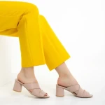 Дамски  чехли  Marco бежови от естествена кожа Mohana