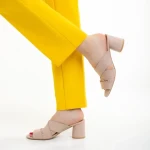 Дамски  чехли  Marco бежови от естествена кожа Mohana