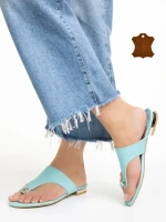 Дамски  чехли  Marco сини  от естествена кожа Fulvia