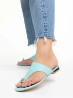 Дамски  чехли  Marco сини  от естествена кожа Fulvia