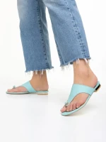 Дамски  чехли  Marco сини  от естествена кожа Fulvia