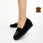 Дамски мокасини  Marco черни  от велур  Maryana