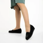 Дамски мокасини  Marco черни  от велур  Maryana