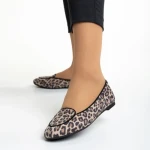 Дамски балерини  Marco бежови леопард от велур  Teresita