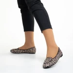Дамски балерини  Marco бежови леопард от велур  Teresita
