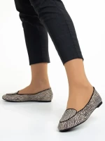 Дамски балерини  Marco бежови с черно от велур  Teresita