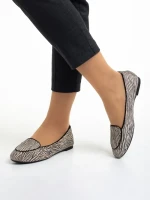 Дамски балерини  Marco бежови с черно от велур  Teresita