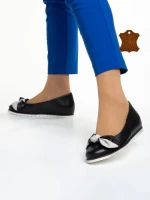 Дамски балерини  Marco черни  от естествена кожа Ottavia