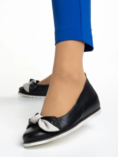 Дамски балерини  Marco черни  от естествена кожа Ottavia