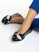 Дамски балерини  Marco черни  от естествена кожа Ottavia