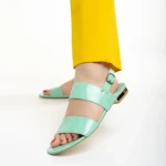 Дамски сандали  Marco зелени  от лачена естествена кожа Kinslee