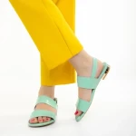 Дамски сандали  Marco зелени  от лачена естествена кожа Kinslee