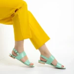 Дамски сандали  Marco зелени  от лачена естествена кожа Kinslee