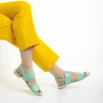 Дамски сандали  Marco зелени  от лачена естествена кожа Kinslee