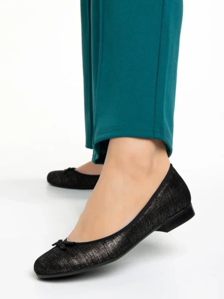 Дамски балерини  Marco черни  от естествена кожа Nigela