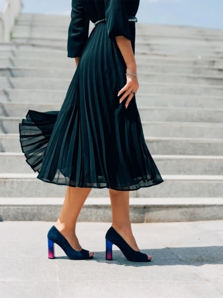 Дамски обувки Marco сини  от велур  Cecelia