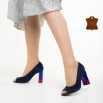 Дамски обувки Marco сини  от велур  Cecelia