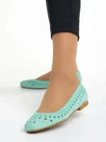 Дамски балерини  Marco зелени  от велур  Parisa