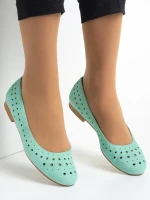 Дамски балерини  Marco зелени  от велур  Parisa