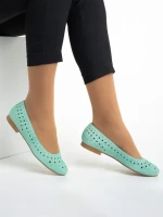 Дамски балерини  Marco зелени  от велур  Parisa
