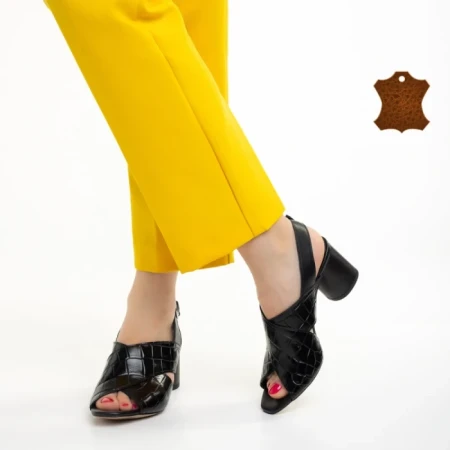 Дамски сандали  Marco черни  от естествена кожа Dagmar