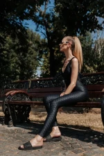 Дамски чехли  черни от синтетичен материал  Raimonda