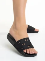 Дамски чехли  черни от синтетичен материал  Raimonda