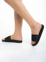 Дамски чехли  черни от синтетичен материал  Raimonda