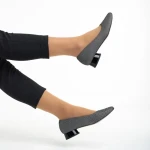 Дамски обувки Marco черни със сребристо от естествена кожа Meral