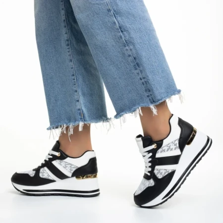 Дамски спортни обувки  черни от еко кожа  Izebel