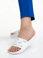 Дамски чехли  бели от синтетичен материал  Raimonda