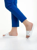 Дамски чехли  бели от синтетичен материал  Raimonda