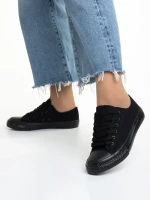 Дамски кецове  черни от текстилен материал  Sanaa