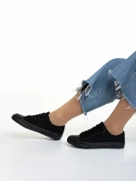 Дамски кецове  черни от текстилен материал  Sanaa