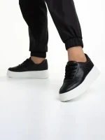 Дамски спортни обувки  черни от еко кожа  Juliska