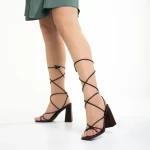 Дамски сандали  кафяви  от еко кожа  Odilia