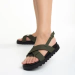 Дамски сандали  зелени от еко кожа  Helvia