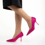 Дамски обувки  цикламени  от текстилен материал  с ток  Inga