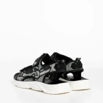 Детски сандали черни  със сиво  от текстилен материал  Tihana