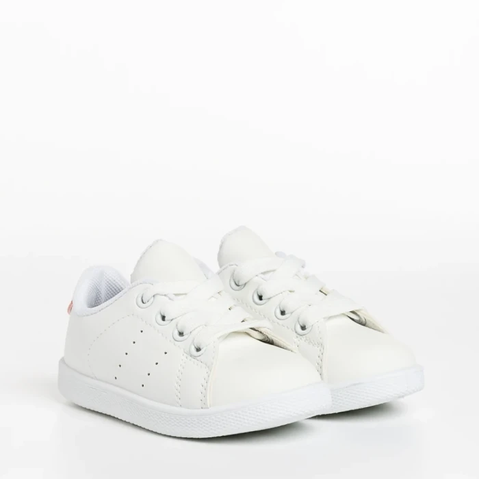 Детски спортни обувки  бели с розово от еко кожа  Orlando