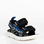 Детски сандали черни  със синьо от текстилен материал  Tihana