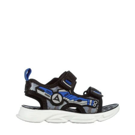 Детски сандали черни  със синьо от текстилен материал  Tihana