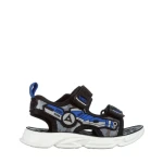 Детски сандали черни  със синьо от текстилен материал  Tihana