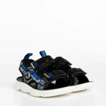 Детски сандали черни  със синьо от текстилен материал  Tihana